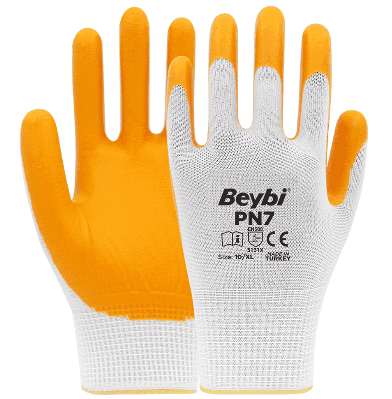 Beybi PN7 Polyester Örme Nitril Eldiven - 1