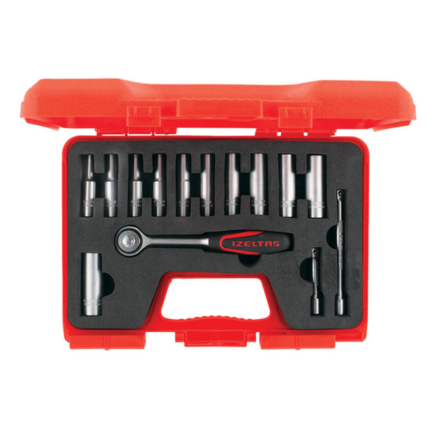 İzeltaş Derin Lokma Anahtar Takımı 1/4 İnç 14 Parça - 1