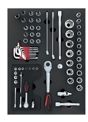 İzeltaş Elıte Seri Takım Dolabı 7 Çekmece Kırmızı Siyah 139 Parça - 3