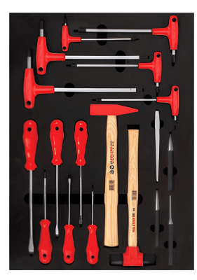 İzeltaş Elıte Seri Takım Dolabı 7 Çekmece Kırmızı Siyah 139 Parça - 4