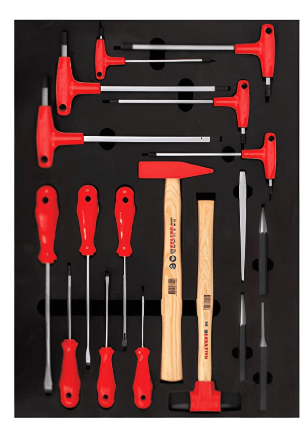 İzeltaş Elıte Seri Takım Dolabı 7 Çekmece Kırmızı Siyah 139 Parça - 4